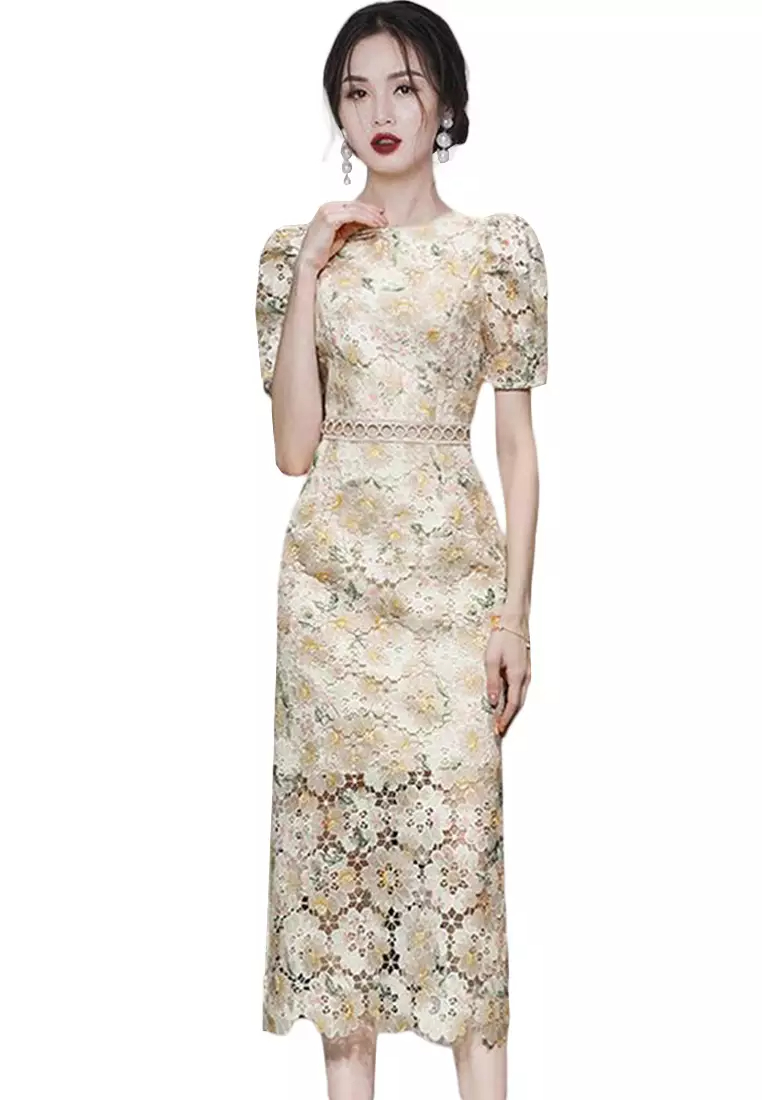 2024 Summer New Embroidered Print Lace Dress CA080732