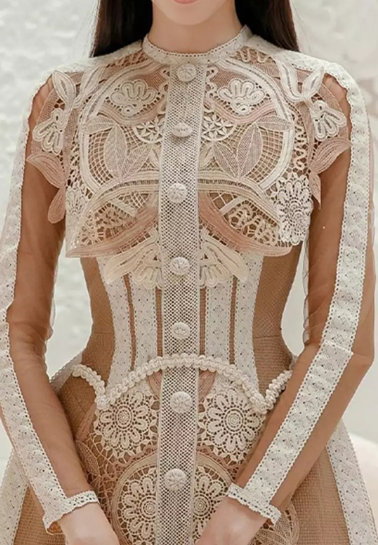 New Elegant lace long sleeve dress K100301