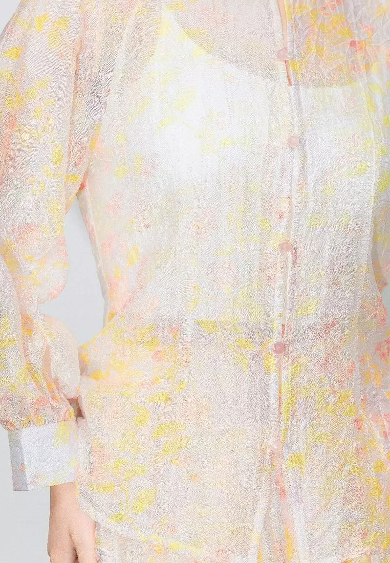 New temperament retro design high-end long-sleeved shirt top two-piece suit dress K100901