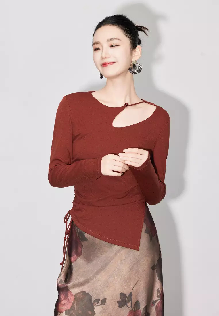 New irregular retro design knitted top K100902