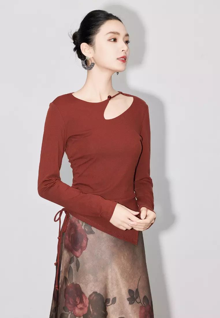 New irregular retro design knitted top K100902