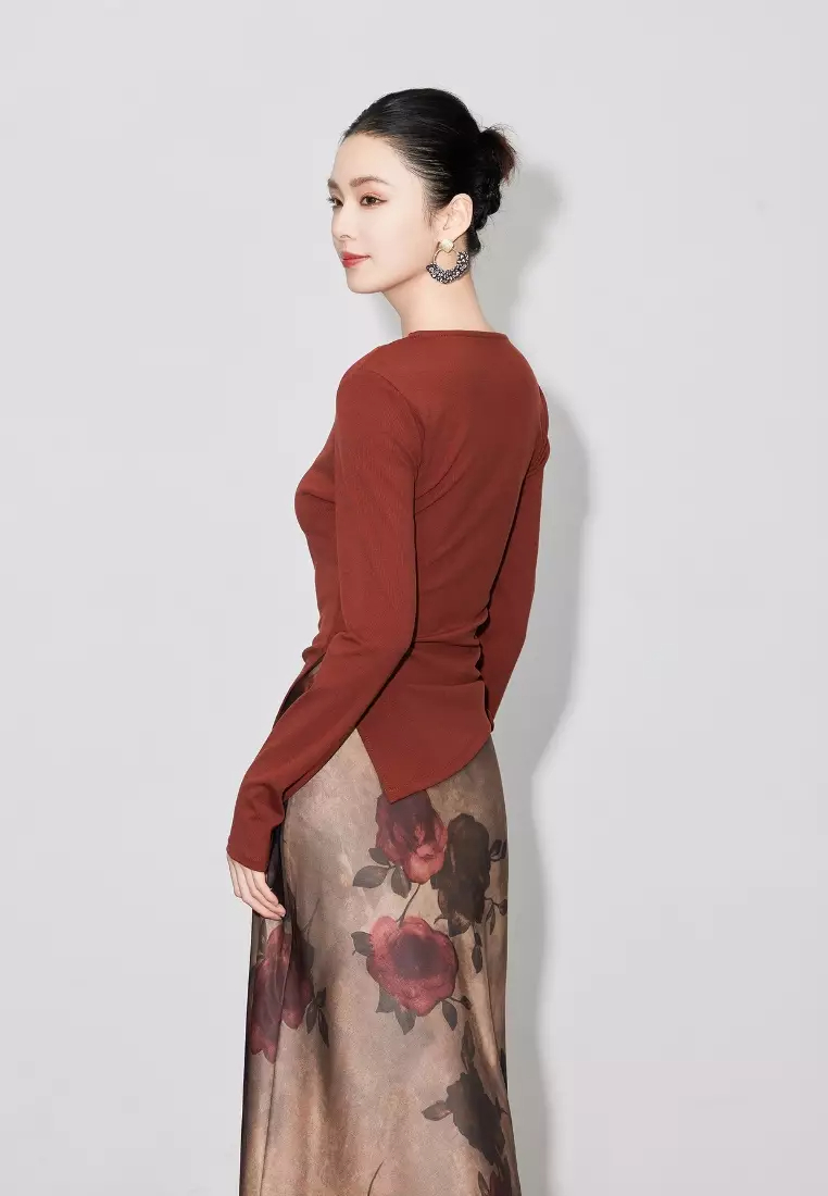 New irregular retro design knitted top K100902