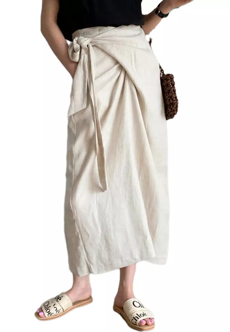 New loose short-sleeved T-shirt + strappy high-waist skirt suit CA24032539PI