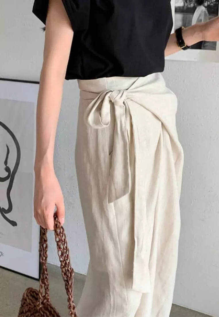 New loose short-sleeved T-shirt + strappy high-waist skirt suit CA24032539PI