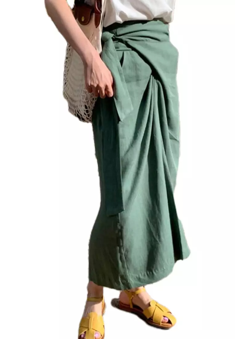 New loose short-sleeved T-shirt + strappy high-waist skirt suit CA24032539PI