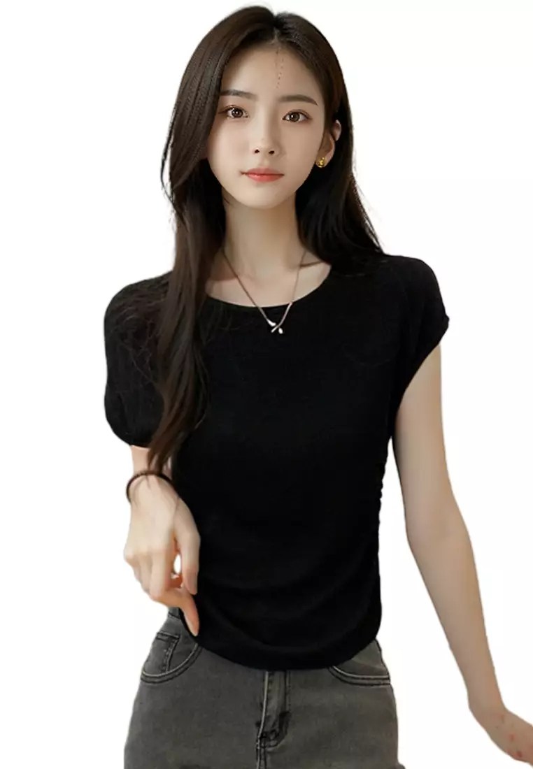 2024 Summer New Slim Fit Knitted Multi Color Top CA24061834BK