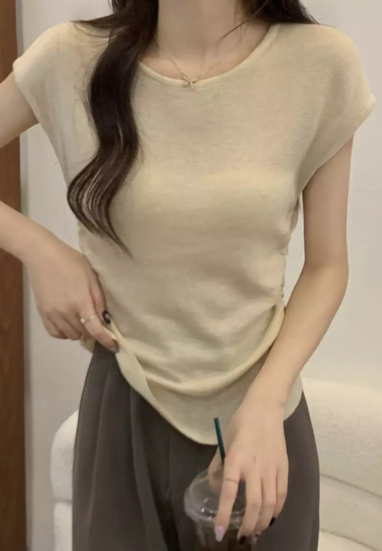 2024 Summer New Slim Fit Knitted Multi Color Top CA24061834BK