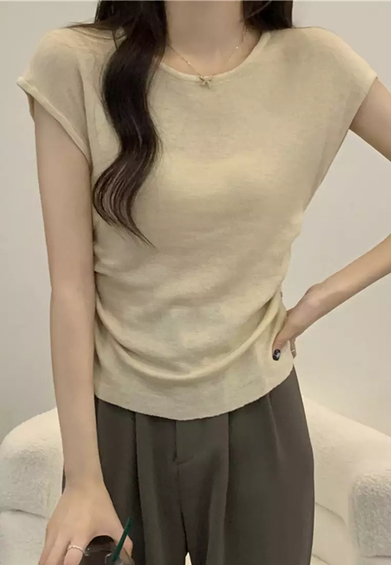 2024 Summer New Slim Fit Knitted Multi Color Top CA24061834BK