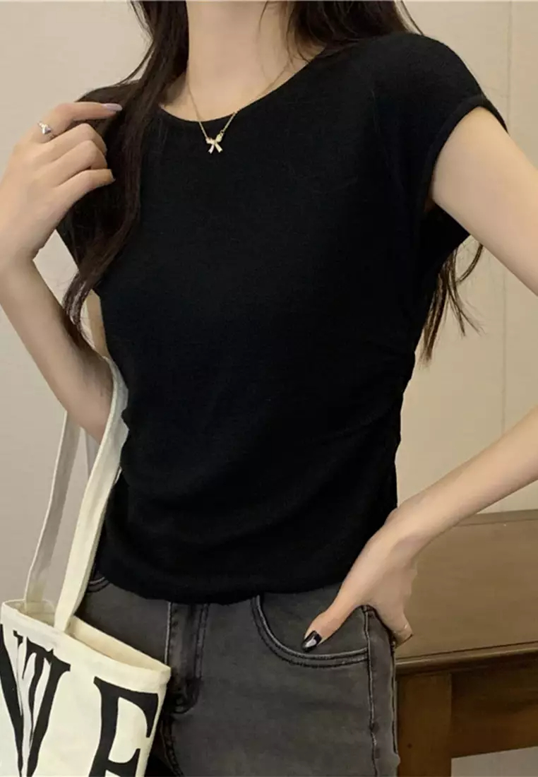 2024 Summer New Slim Fit Knitted Multi Color Top CA24061834BK