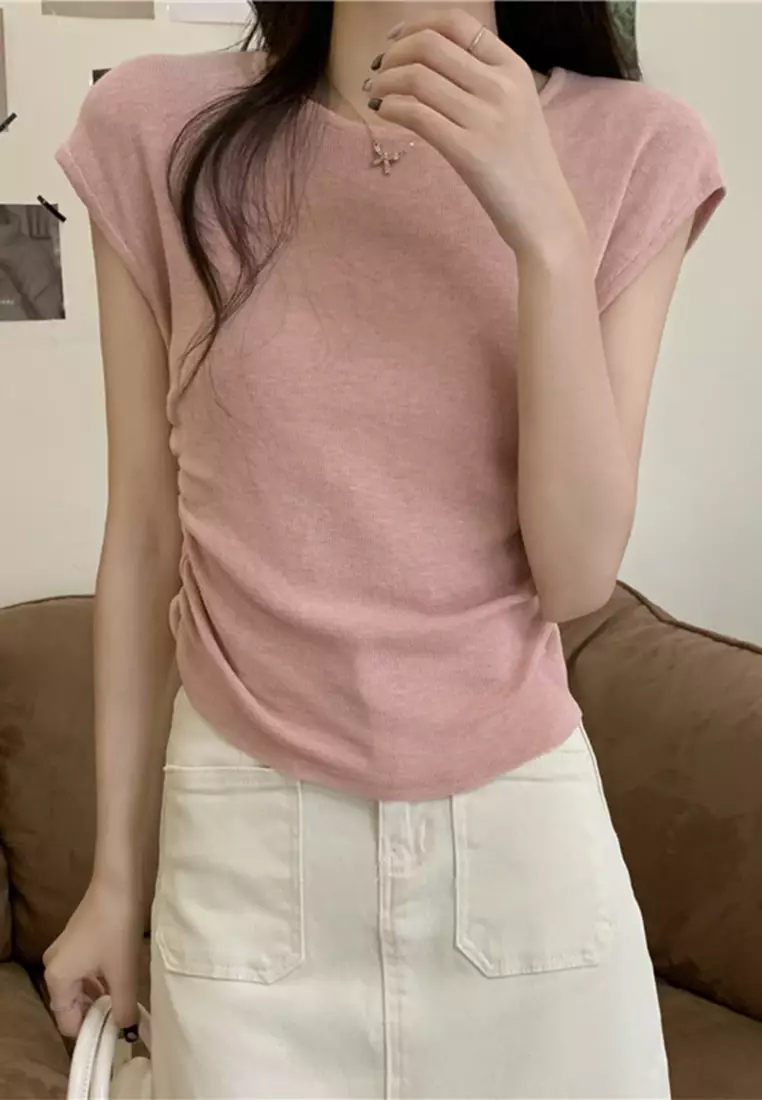 2024 Summer New Slim Fit Knitted Multi Color Top CA24061834BK