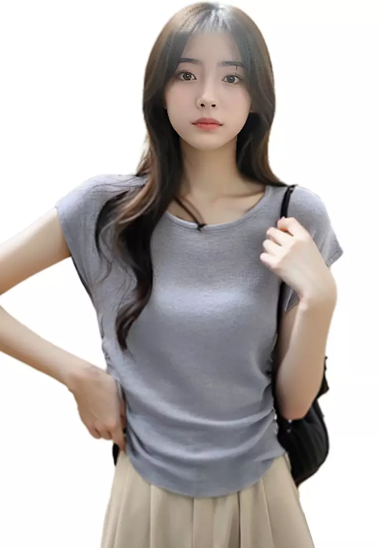 2024 Summer New Slim Fit Knitted Multi Color Top CA24061834BK