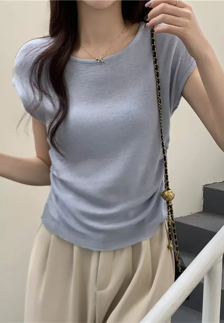 2024 Summer New Slim Fit Knitted Multi Color Top CA24061834BK