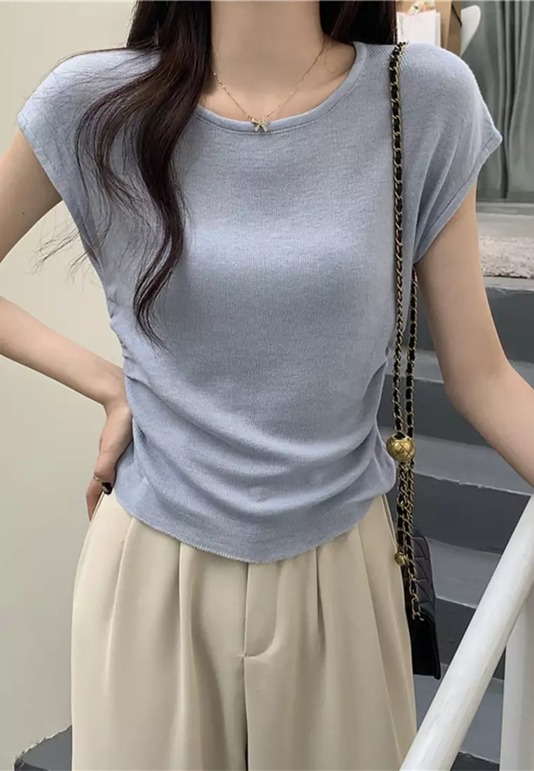 2024 Summer New Slim Fit Knitted Multi Color Top CA24061834BK