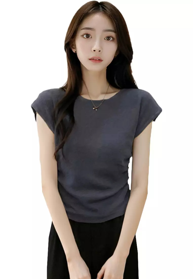 2024 Summer New Slim Fit Knitted Multi Color Top CA24061834BK