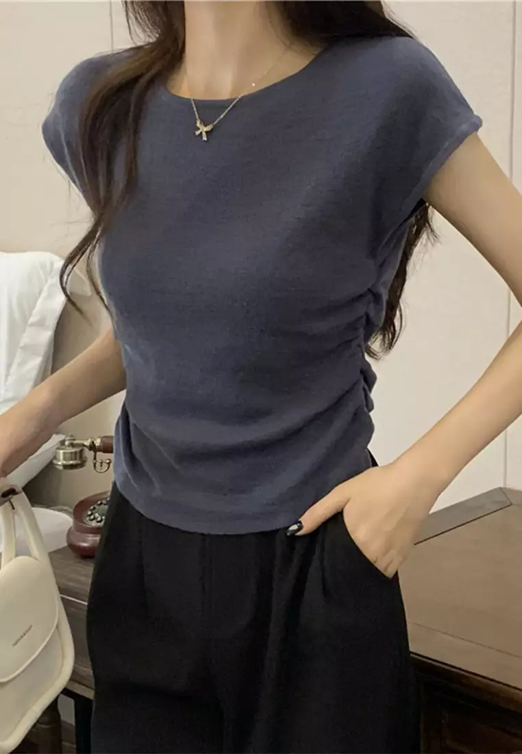 2024 Summer New Slim Fit Knitted Multi Color Top CA24061834BK