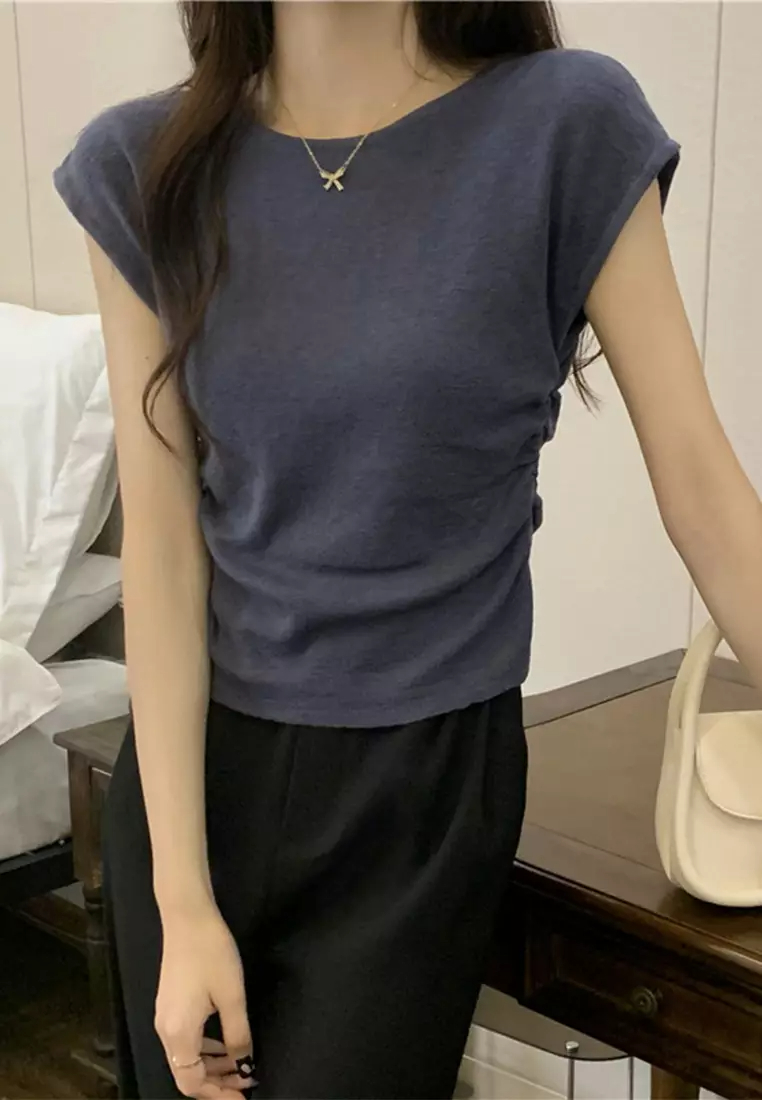 2024 Summer New Slim Fit Knitted Multi Color Top CA24061834BK