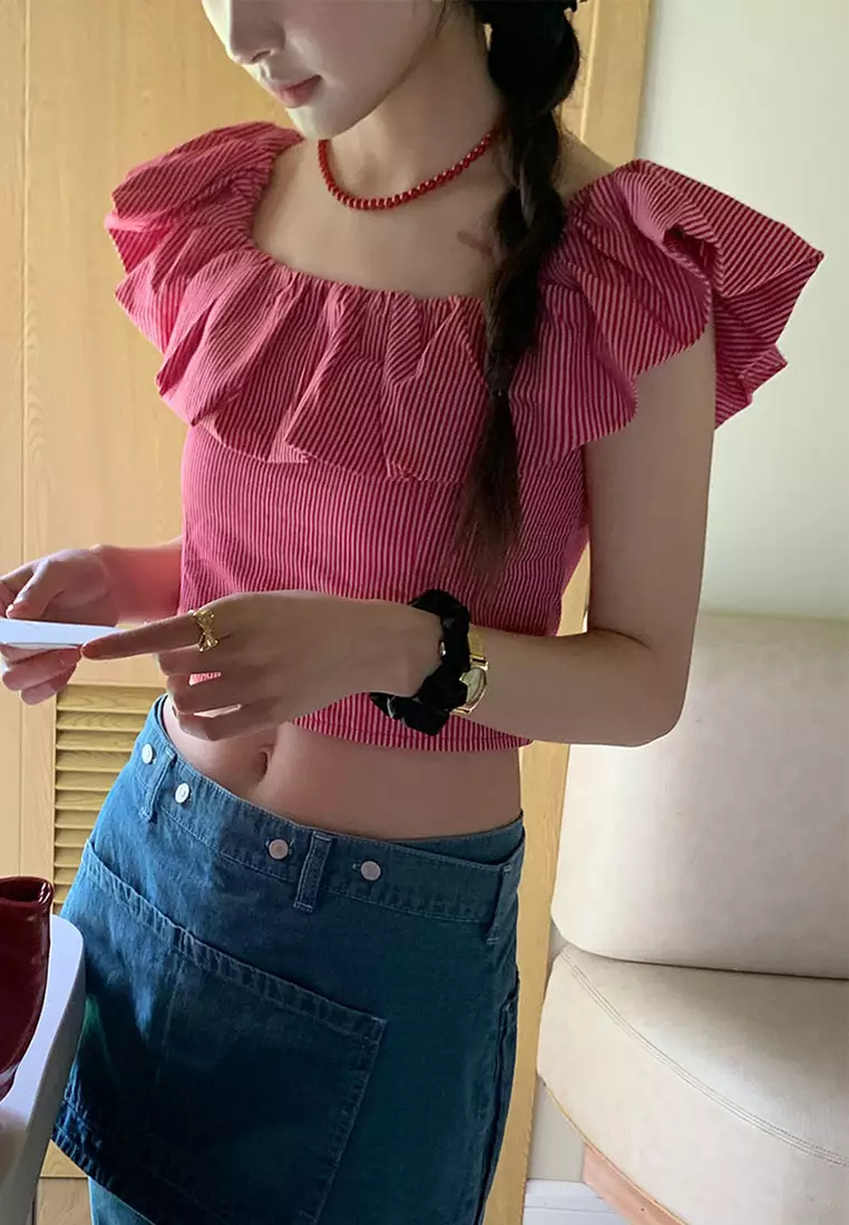 2024 Summer Stripe Slim Fit High Waist Top CA24061831RD