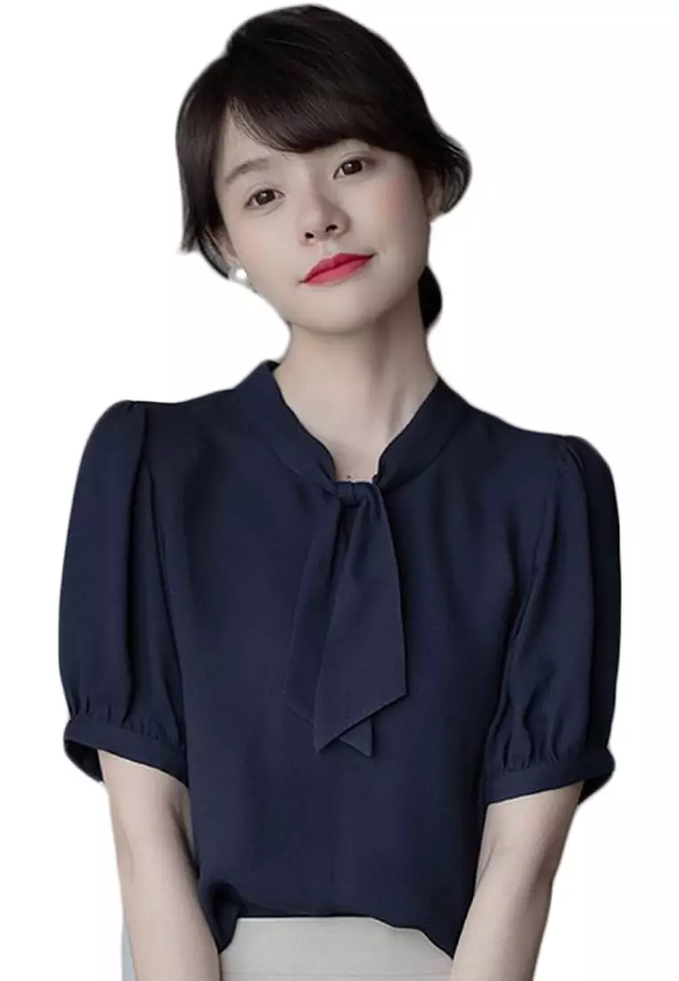 Light Luxury Summer Foam Sleeve Top A23021513BL-M