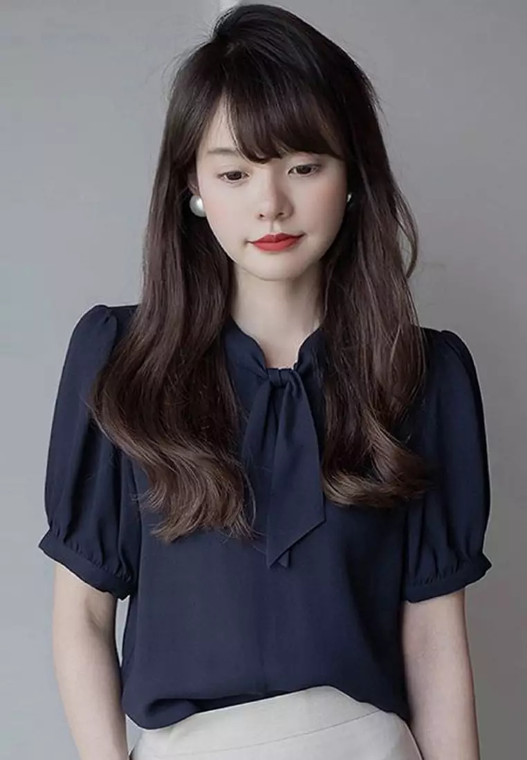 Light Luxury Summer Foam Sleeve Top A23021513BL-M