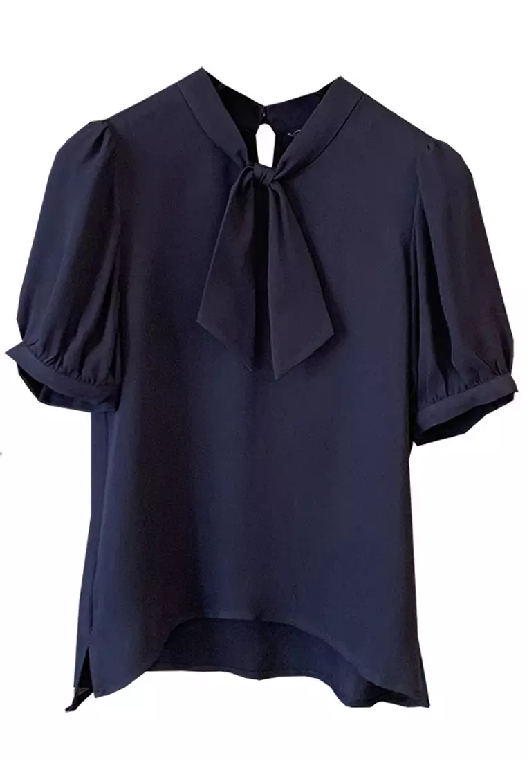 Light Luxury Summer Foam Sleeve Top A23021513BL-M