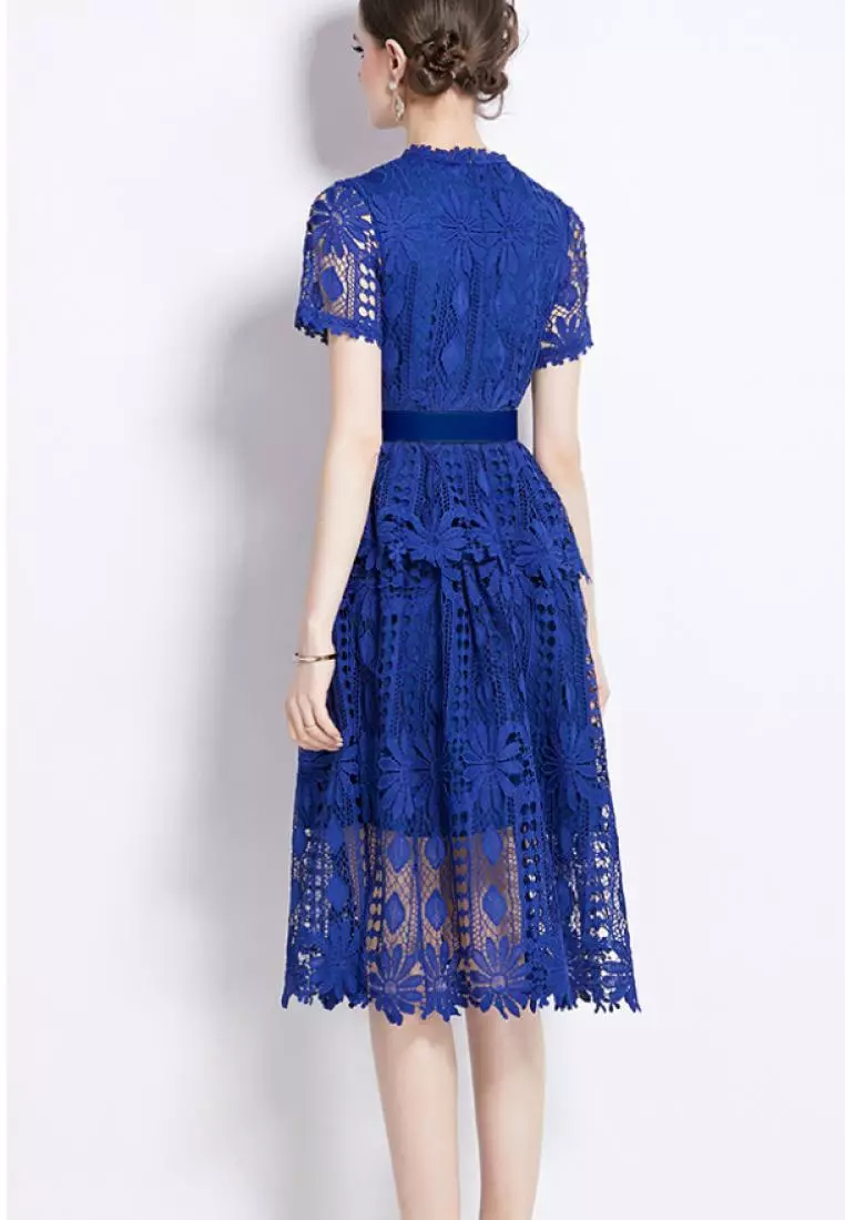 2024 new style temperament lace retro dress K071701BL