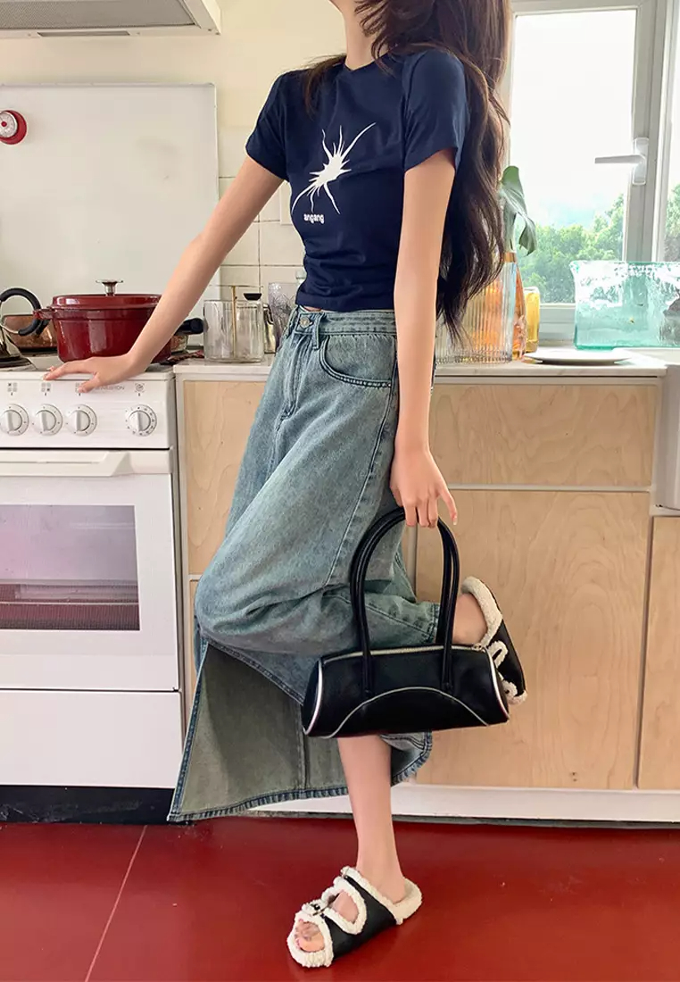 2024 2024 New slim fit casual denim skirt CA24061828BL