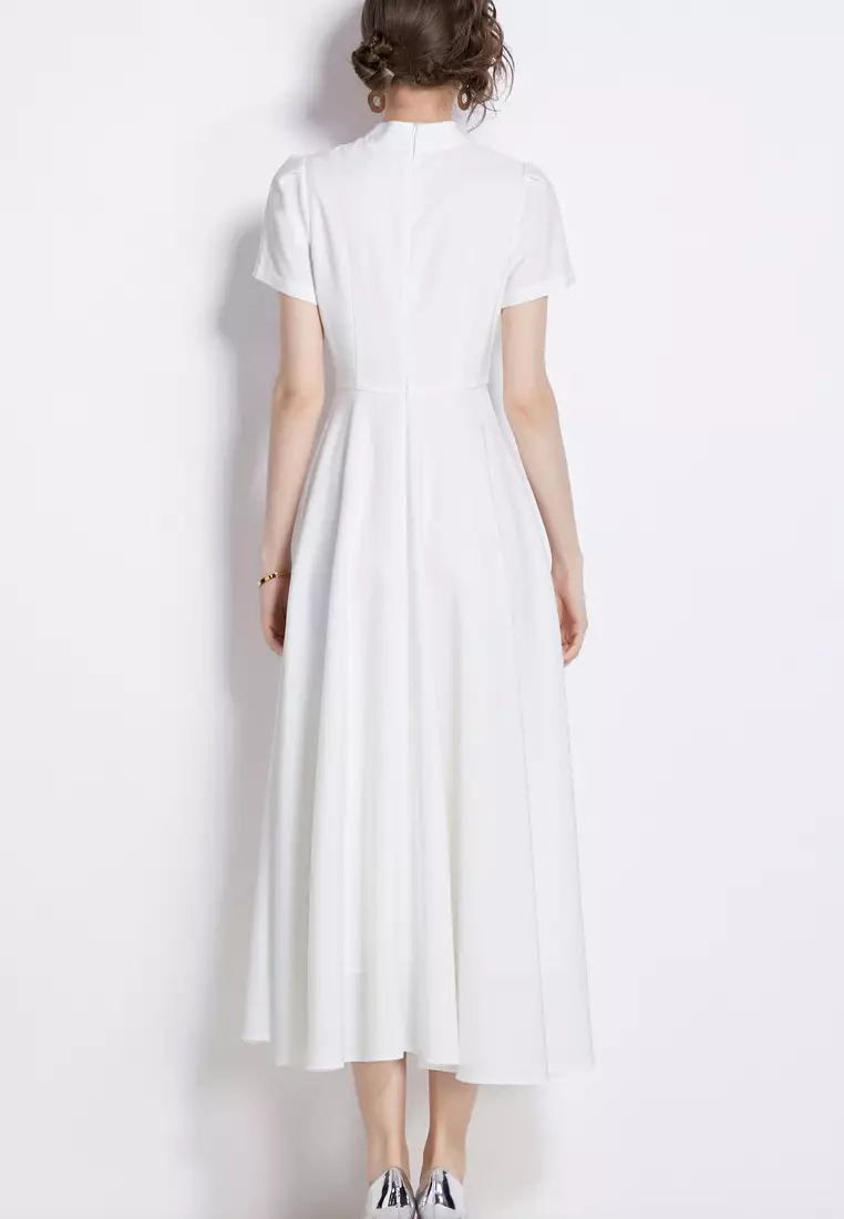 2024 new style retro white dress K071702