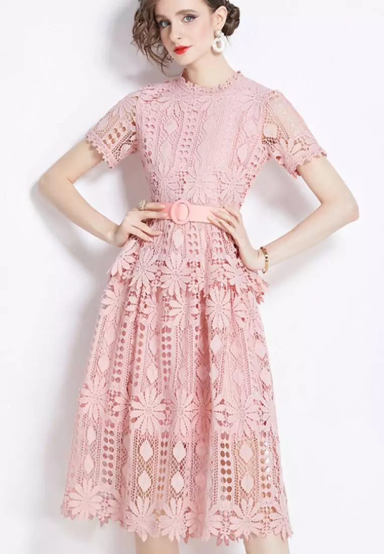 2024 new style temperament lace retro dress K071701BL