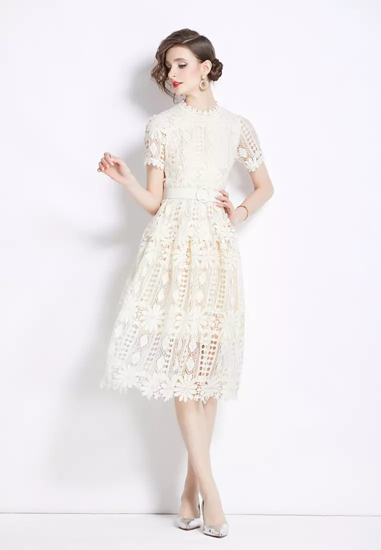 2024 new style temperament lace retro dress K071701BL