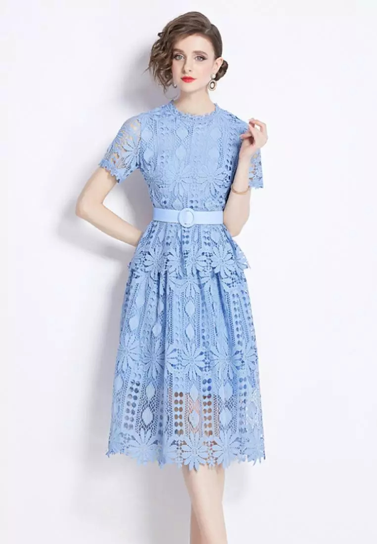 2024 new style temperament lace retro dress K071701BL