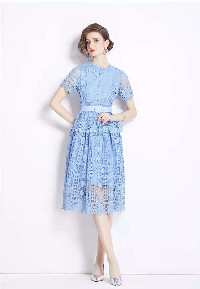 2024 new style temperament lace retro dress K071701BL