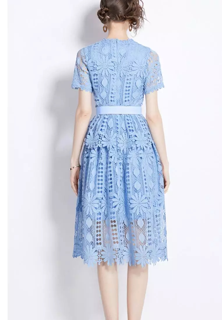 2024 new style temperament lace retro dress K071701BL