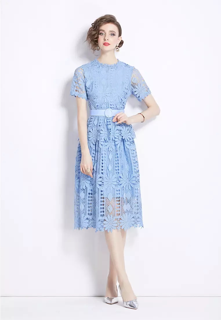 2024 new style temperament lace retro dress K071701BL