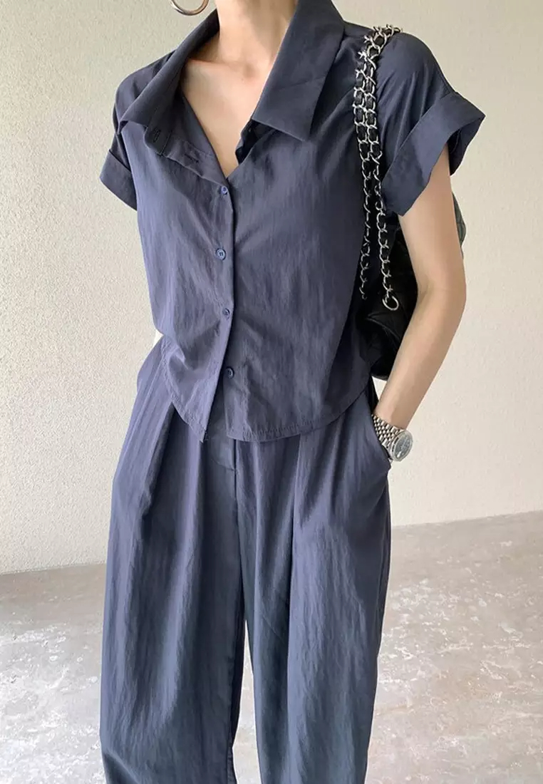 New French haute couture style short sleeved shirt for summer 2024 CA24061108BE