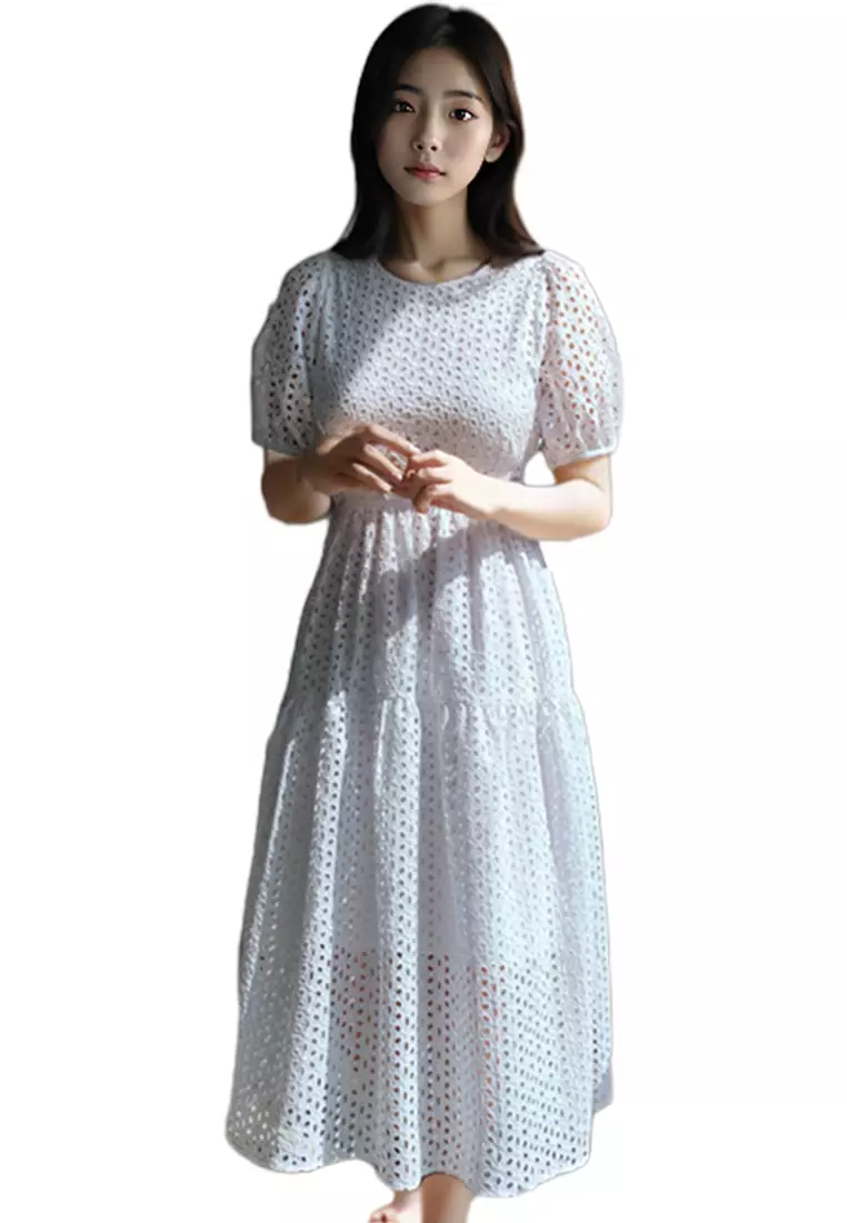 2024 Summer New French Style Waistband Slimming Dress CA24061124BW