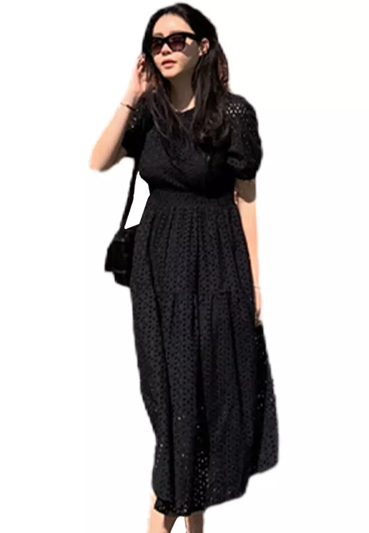 2024 Summer New French Style Waistband Slimming Dress CA24061124BW