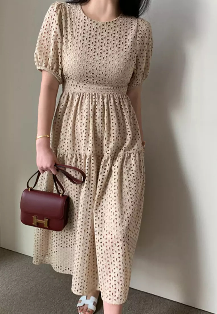 2024 Summer New French Style Waistband Slimming Dress CA24061124BW