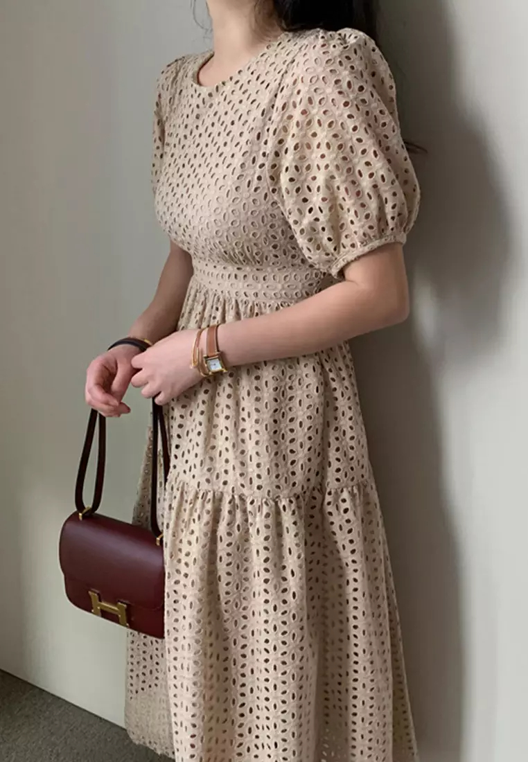 2024 Summer New French Style Waistband Slimming Dress CA24061124BW