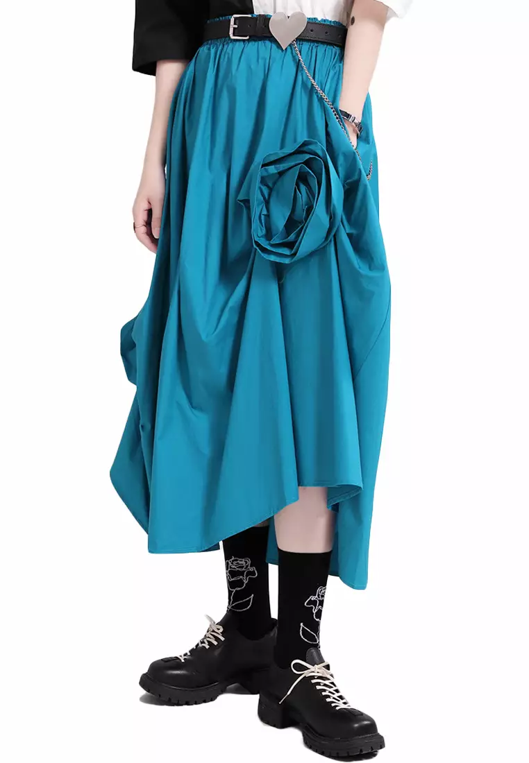 High Quality Craft Three-Dimensional Decorative Flower One-Piece Dress CA23032109BL