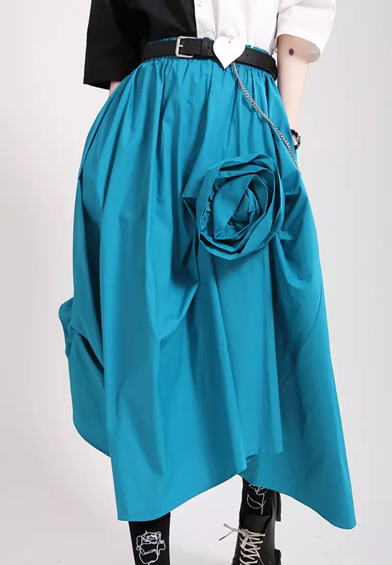 High Quality Craft Three-Dimensional Decorative Flower One-Piece Dress CA23032109BL