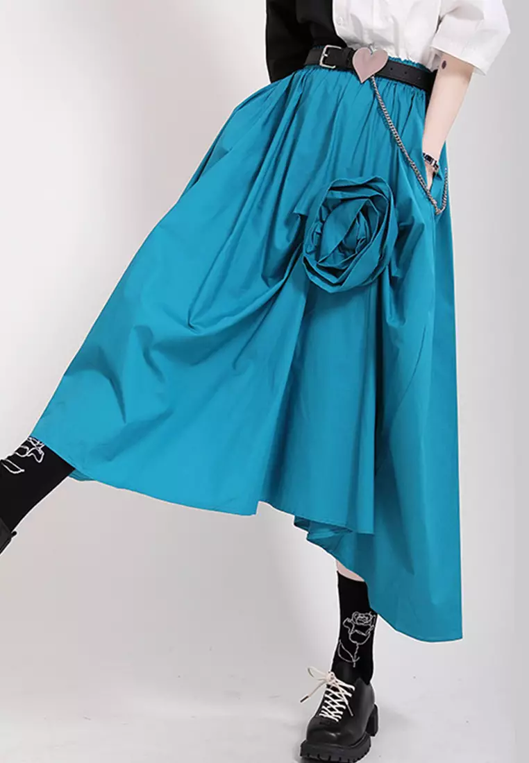 High Quality Craft Three-Dimensional Decorative Flower One-Piece Dress CA23032109BL