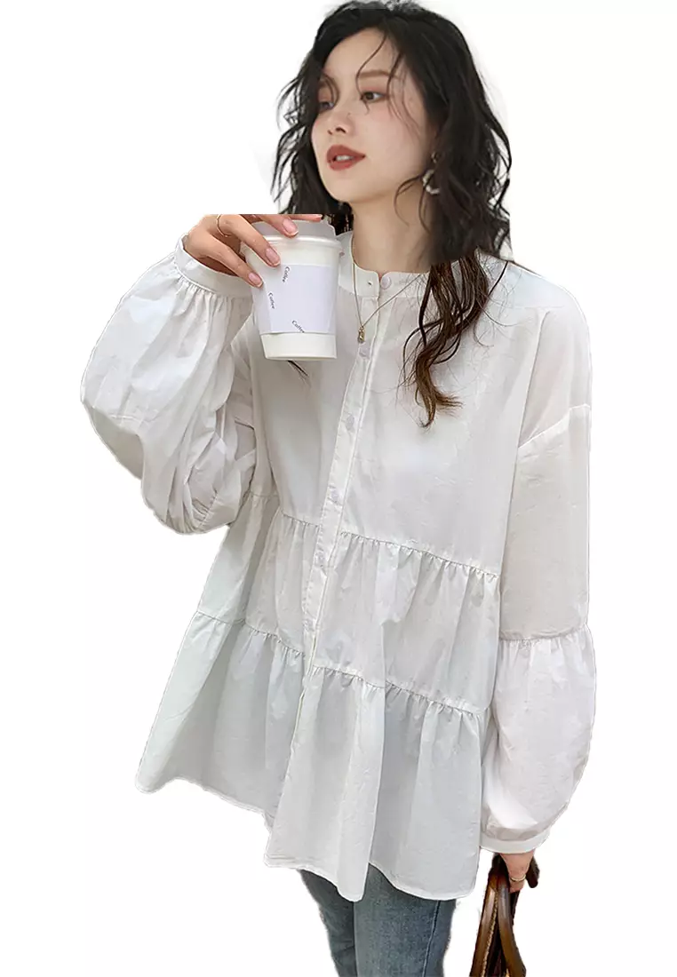 Oversized Loose Baby Shirt Shirt Top A21090606W-M