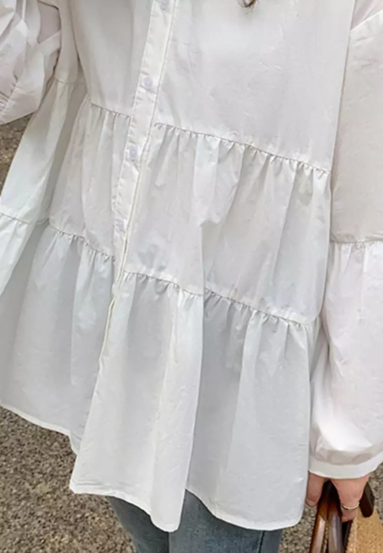 Oversized Loose Baby Shirt Shirt Top A21090606W-M