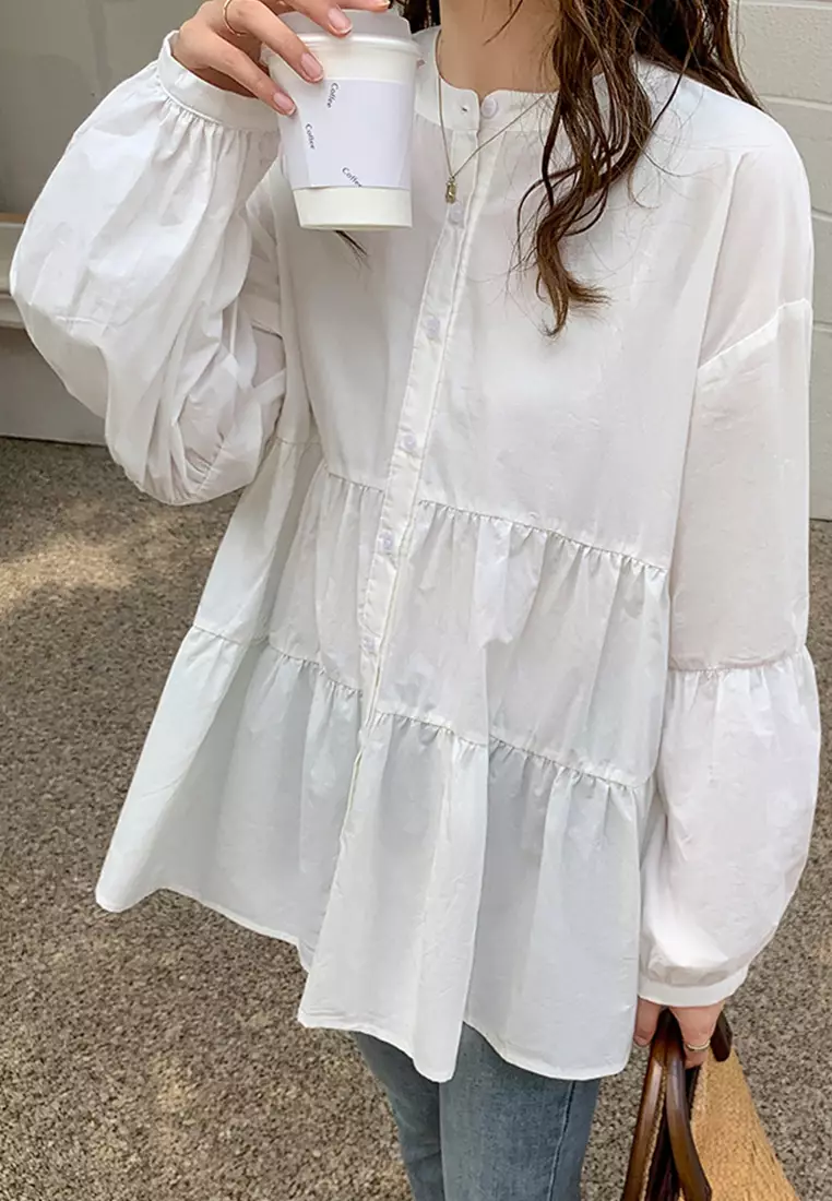 Oversized Loose Baby Shirt Shirt Top A21090606W-M