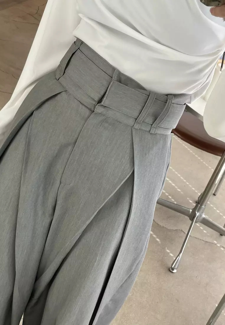 2024 new high waist casual pants straight trousers K091605BK