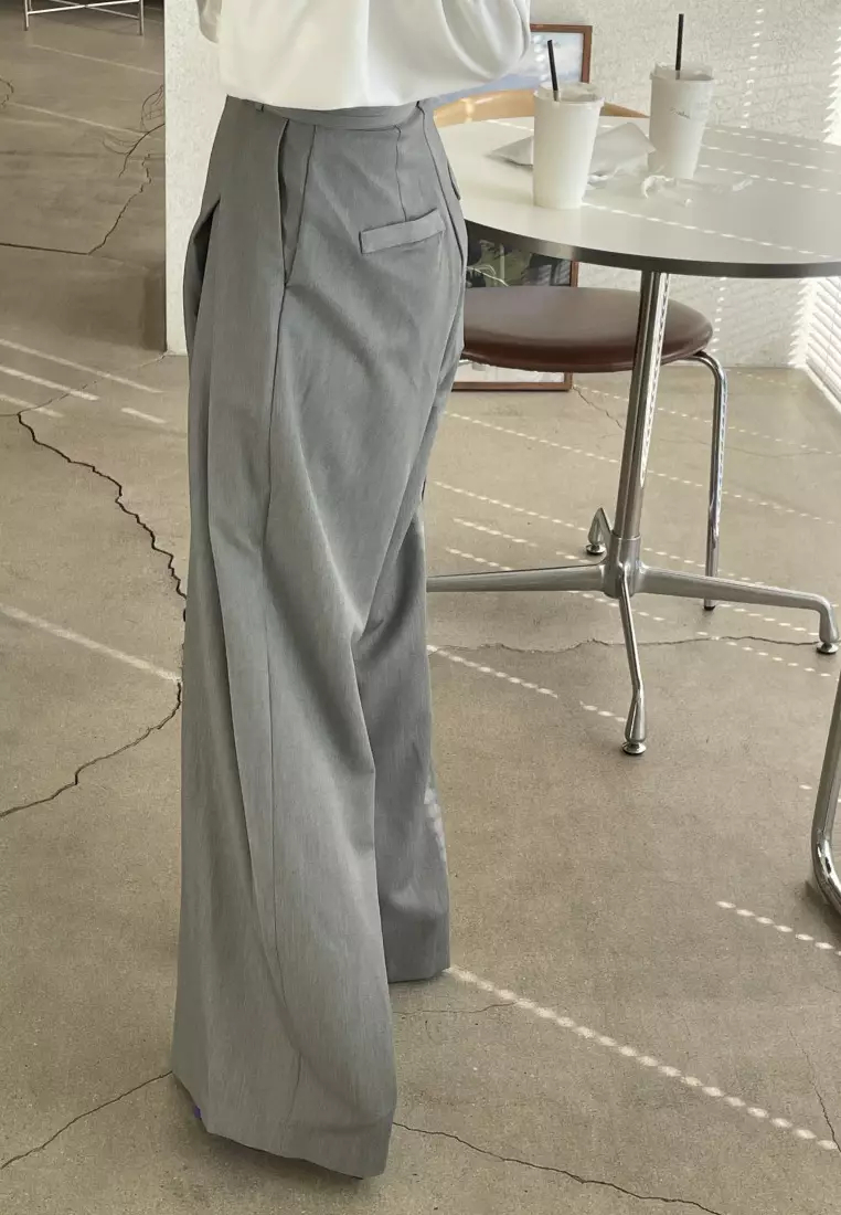 2024 new high waist casual pants straight trousers K091605BK