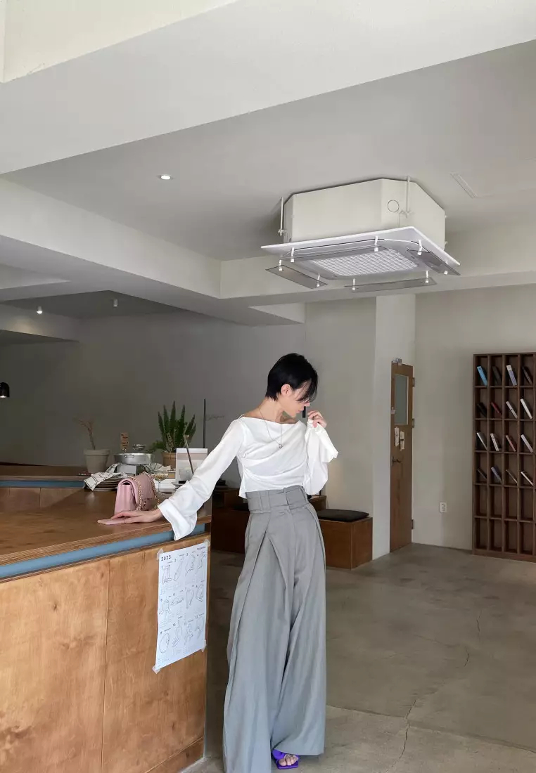 2024 new high waist casual pants straight trousers K091605BK