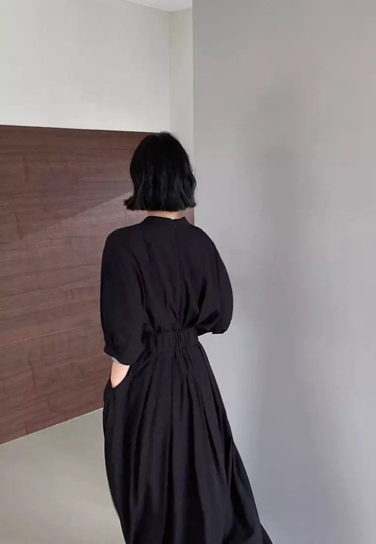 2024 new simple V-neck short-sleeved dress K070905BL