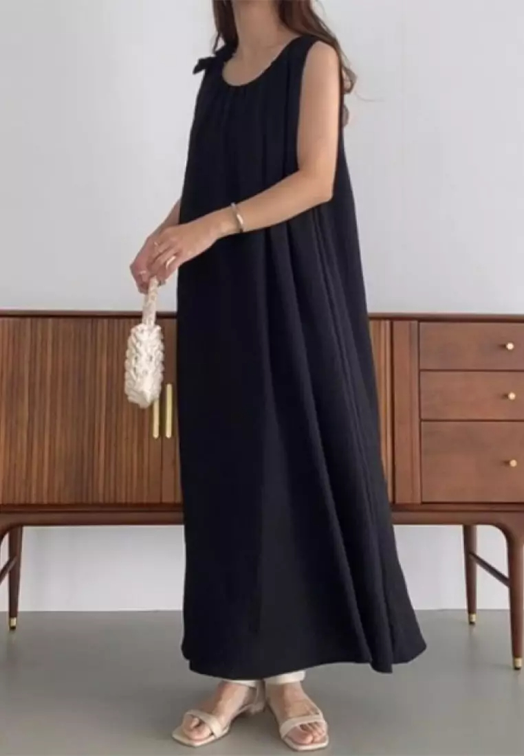 2024 New Versatile Ruffle Edge Sleeveless Dress CA24041826BK