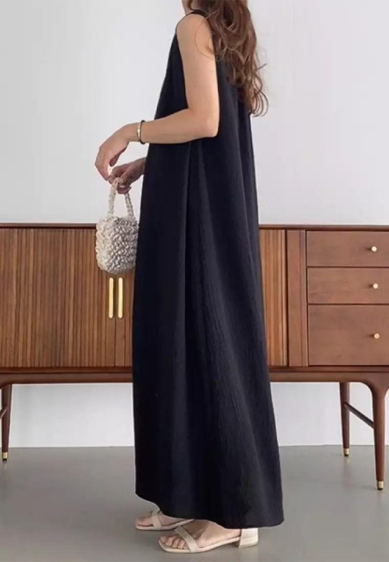 2024 New Versatile Ruffle Edge Sleeveless Dress CA24041826BK